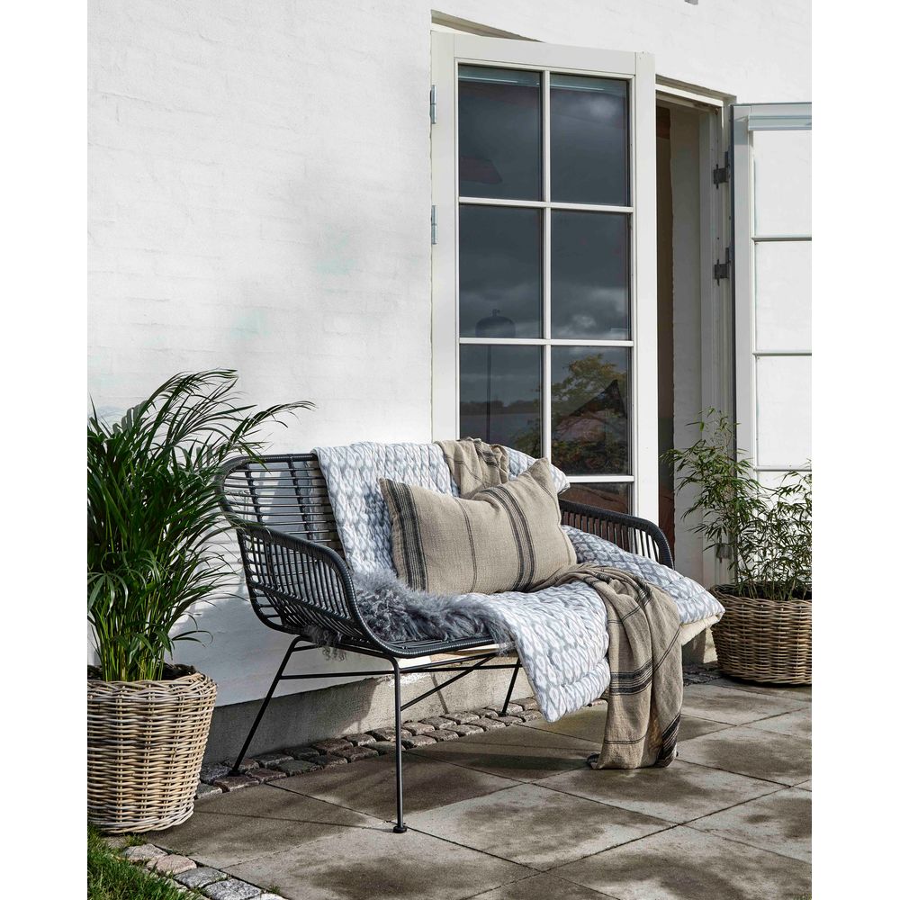 Nordal A/S Banc de jardin avec coussin, Noir