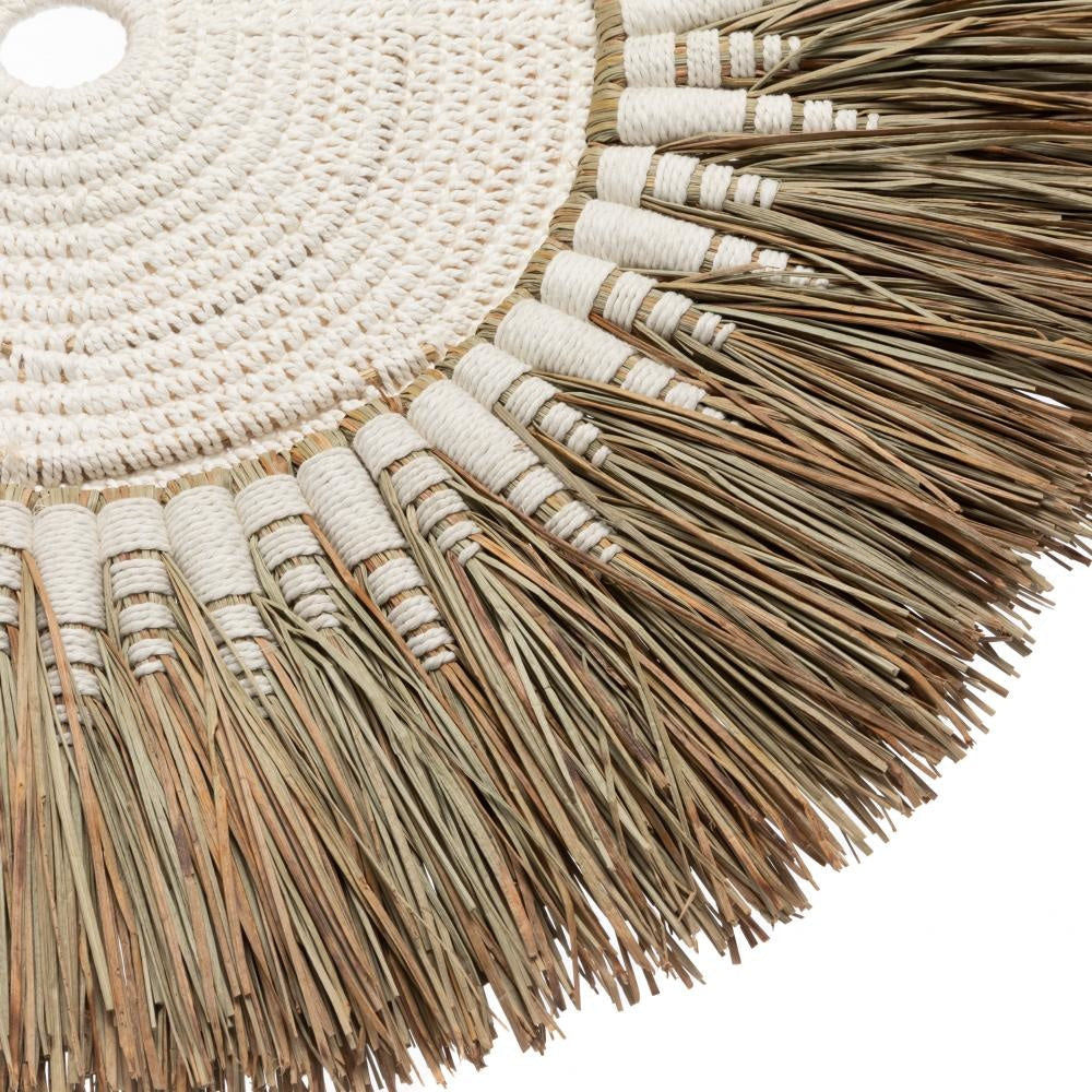 Bazar Bizar De Raffia Macramé Wanddecoratie - Wit Natuurlijk