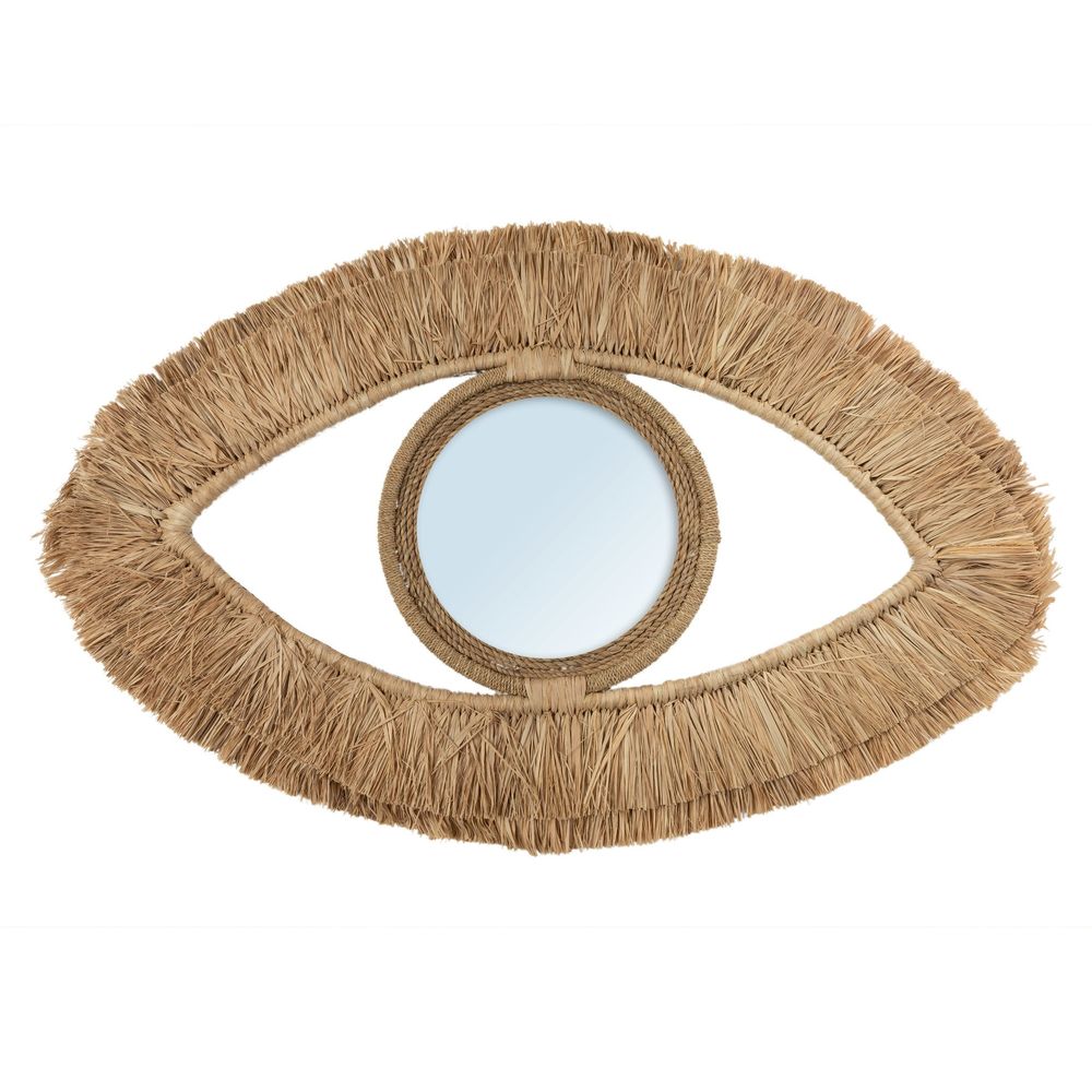 Bazar Bizarre Miroir pour les yeux en raphia-Naturel-M