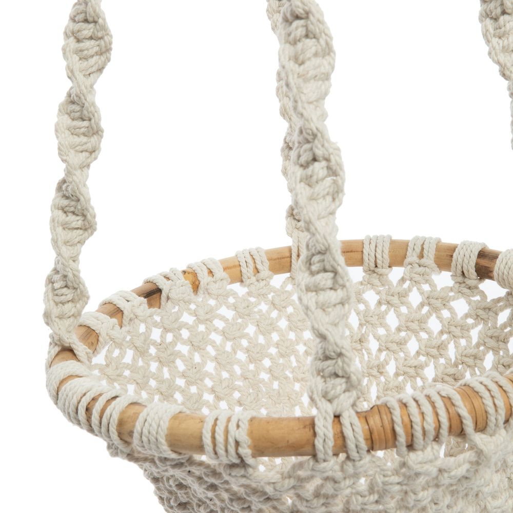 Bazar Bizarre The Twisted Macrame Plant Holder-Blanco Natural-L