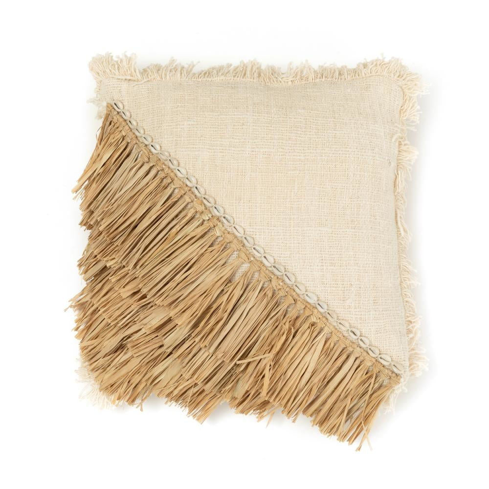 Housse de Coussin Bazar Bizar De Raffia en Coton-Blanc Naturel - 40x40