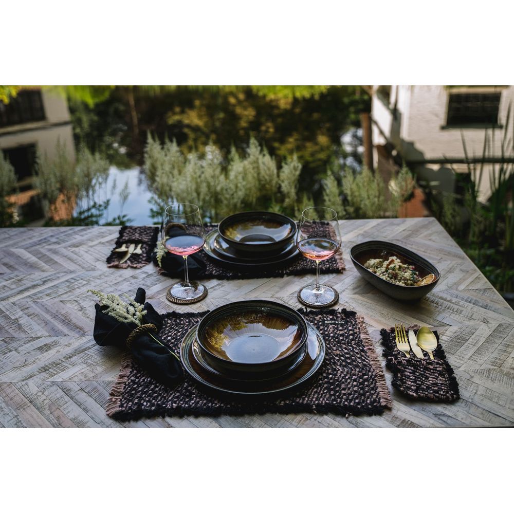 Bazar Bizarre The Oh My Gee Placemat-Black Copper-Juego de 4