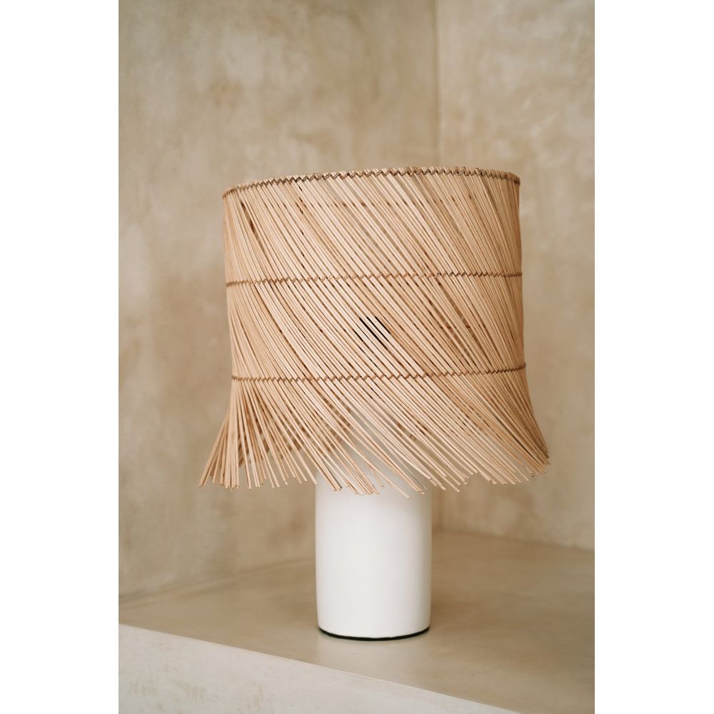 Lampe de table en rotin Bazar Bizarre-Blanc Naturel