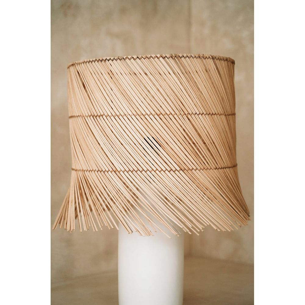 Lampe de table en rotin Bazar Bizarre-Blanc Naturel