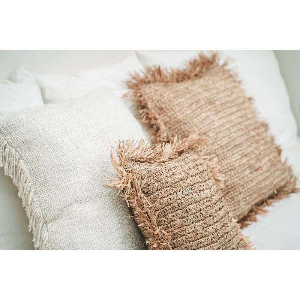 Bazar Bizarre Die Raffia Kissen abdeckung Square-Natural-40x40