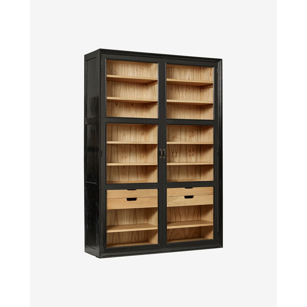 Nordal A/S VIVA mueble con puertas de cristal cajones negro