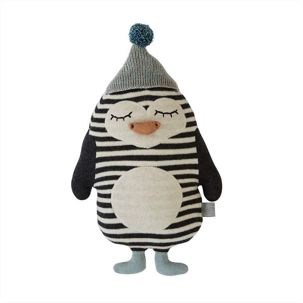 OYOY MINI Darling - Baby Bob Penguin-Blanc cassé/Noir