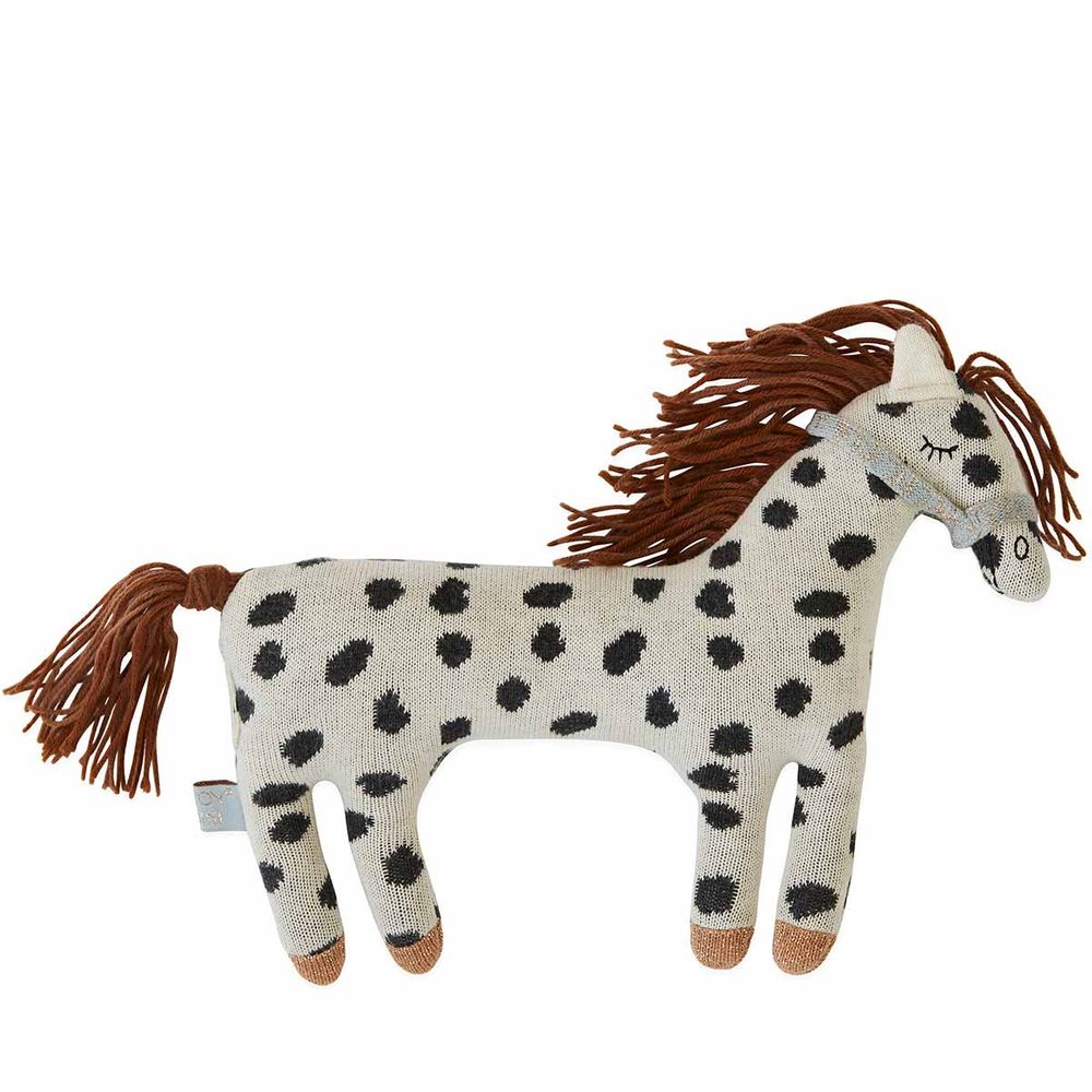 OYOY MINI Darling-Kleines Pony Leder-Off white/Schwarz