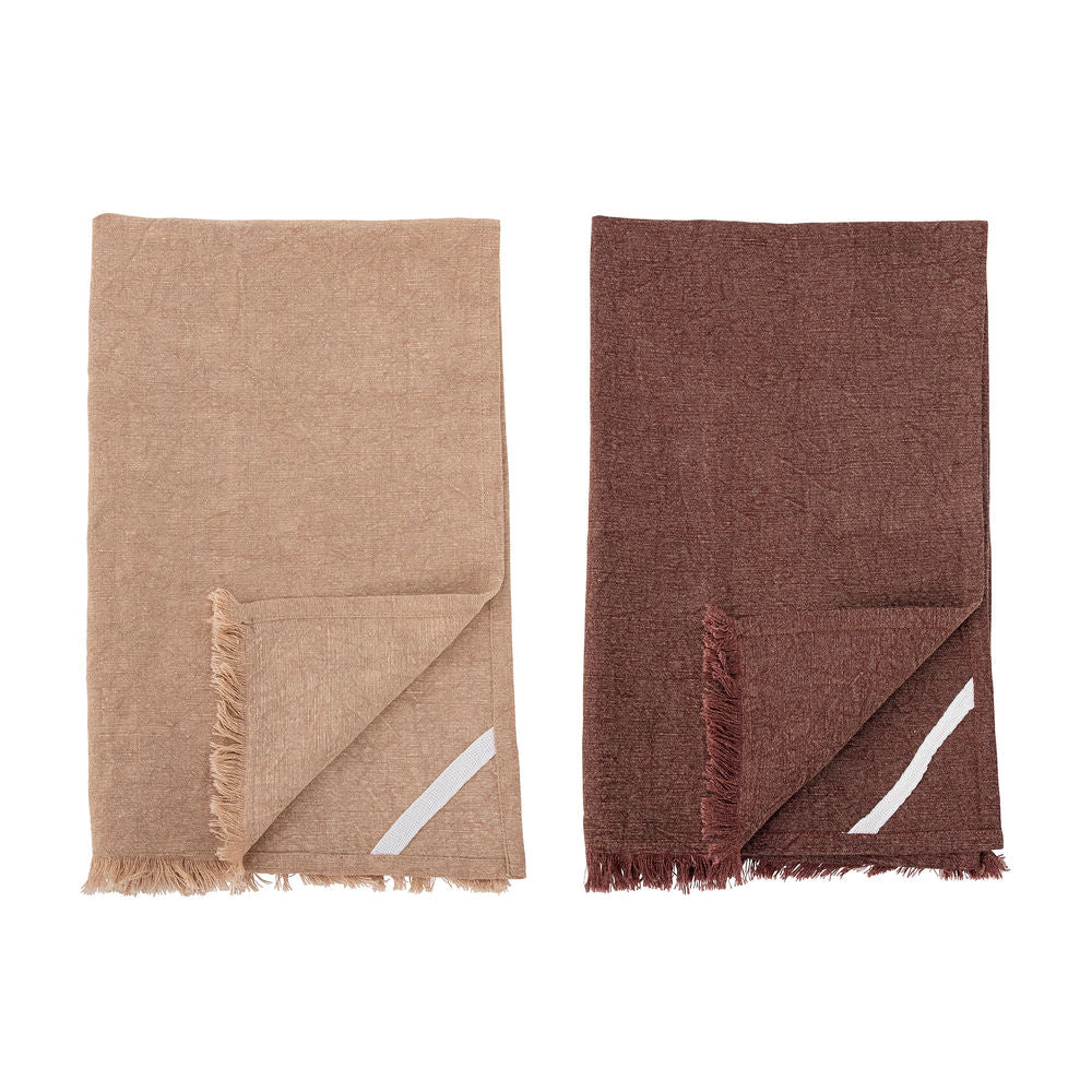 Bloomingville Lovine Serviette de cuisine, marron, coton