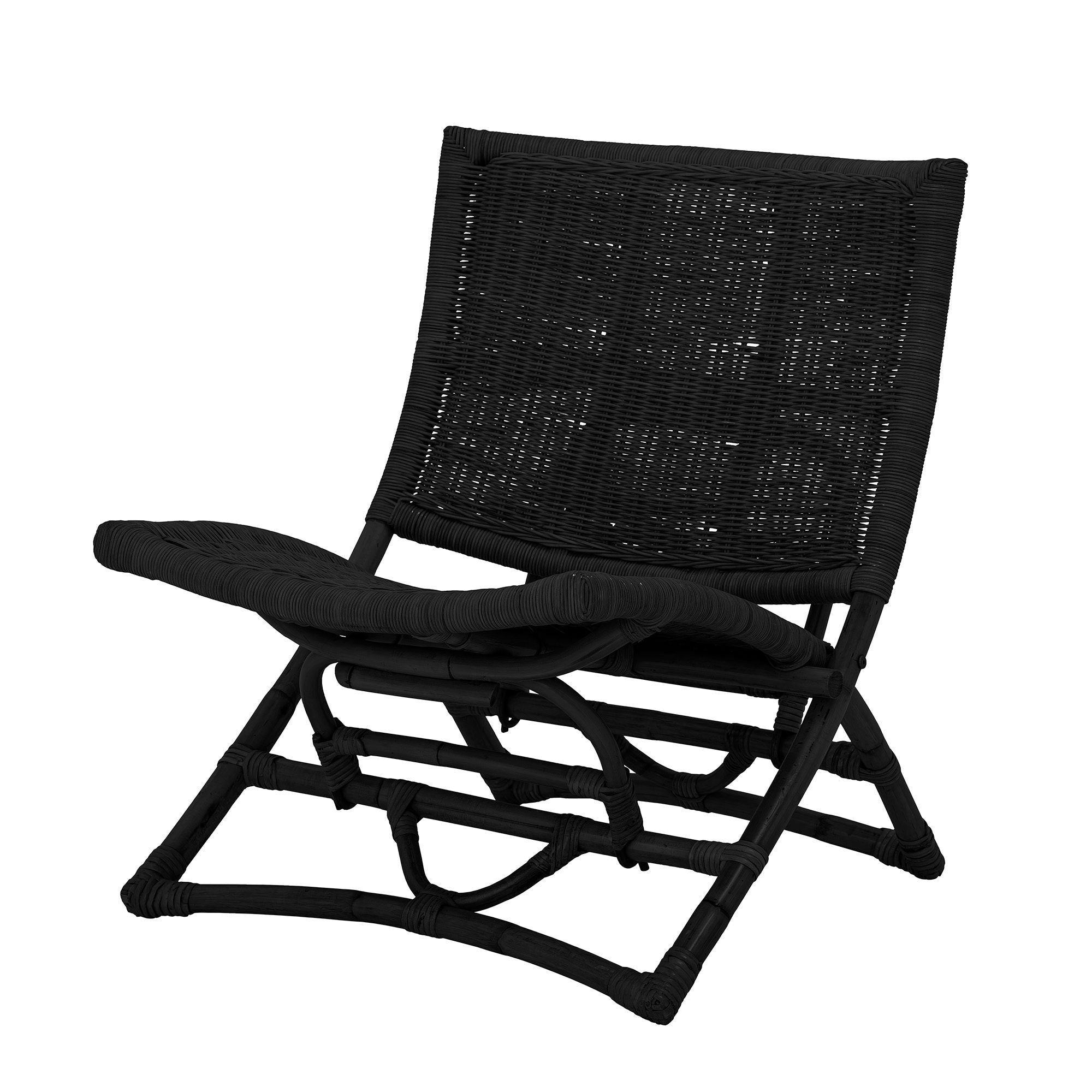 Bloomingville Fauteuil Baz, Noir, Rotin