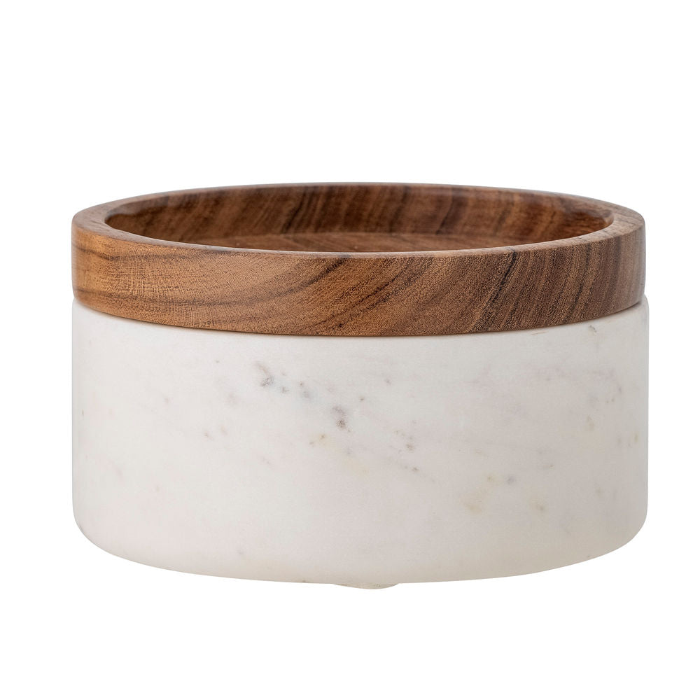 Creative Collection Fenella Pot avec Couvercle, Blanc, Marbre