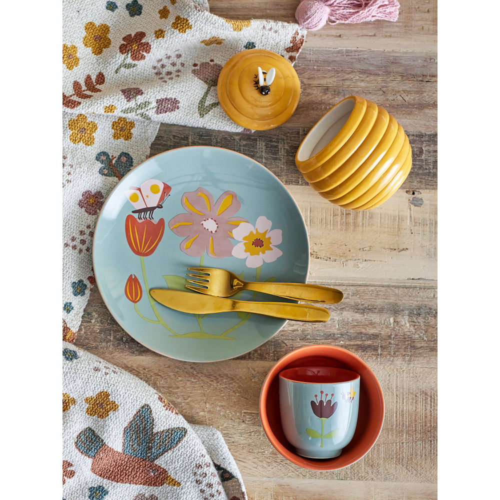 Bloomingville MINI Weide servies, Blauw, Steengoed