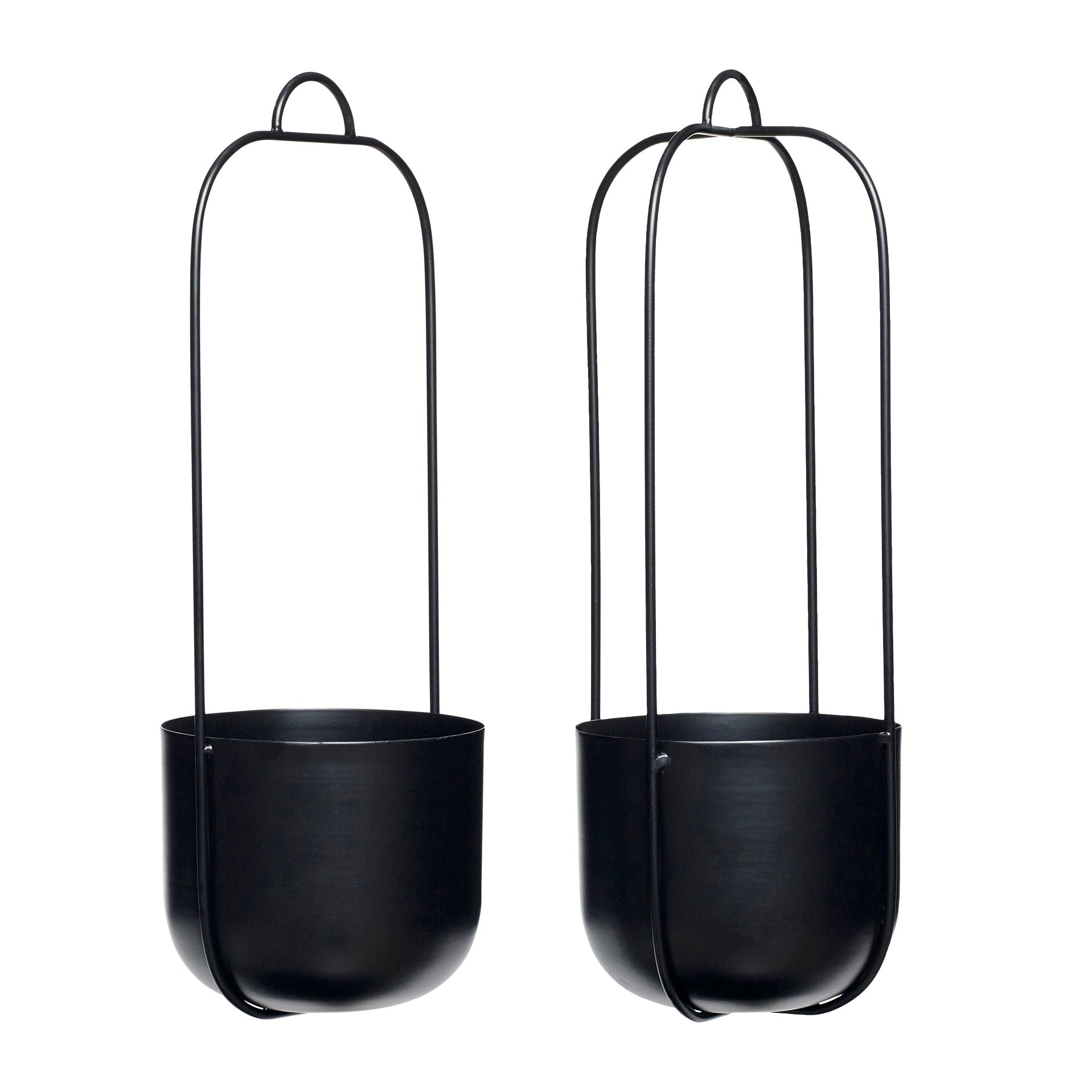 Hübsch Pots suspendus Lotus noir (série de 2)