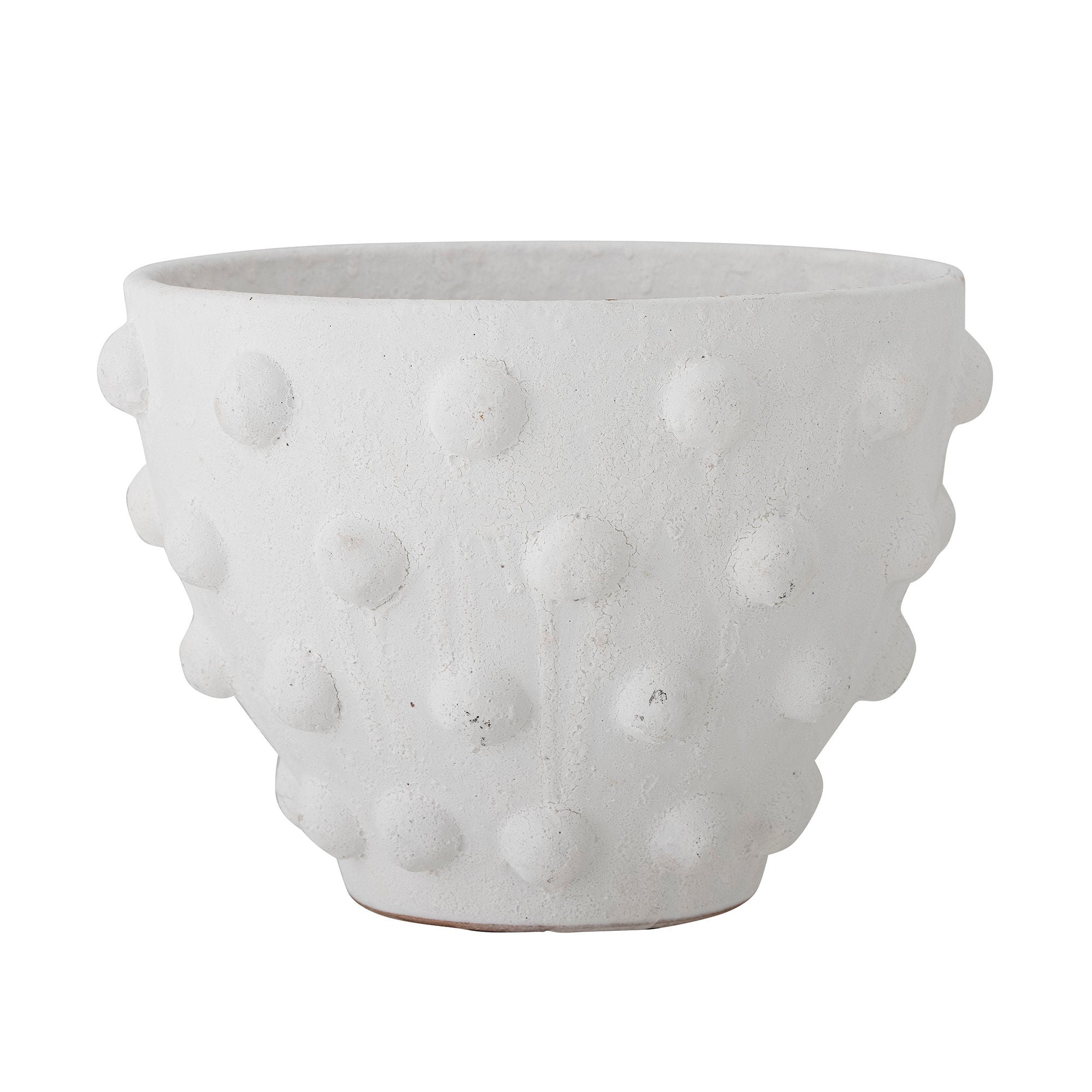 Bloomingville Rokiya Deco Bloempot, Wit, Terracotta