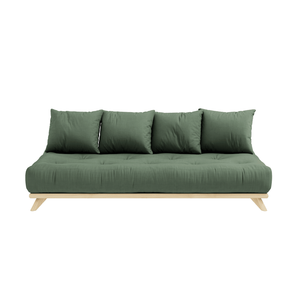 Karup Design SENZA DAYBED KLAR LACKIERT MIT SENZA DAYBED MATRATZENSATZ OLIVGRÜN