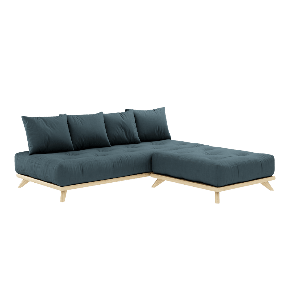 Karup Design SENZA DAYBED CLEAR LACQUERED W. SENZA DAYBED MATTRESS SET PETROL BLUE