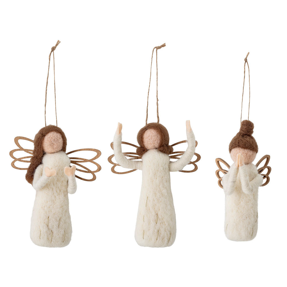 Bloomingville Pavla Ornament, Blanc, Laine