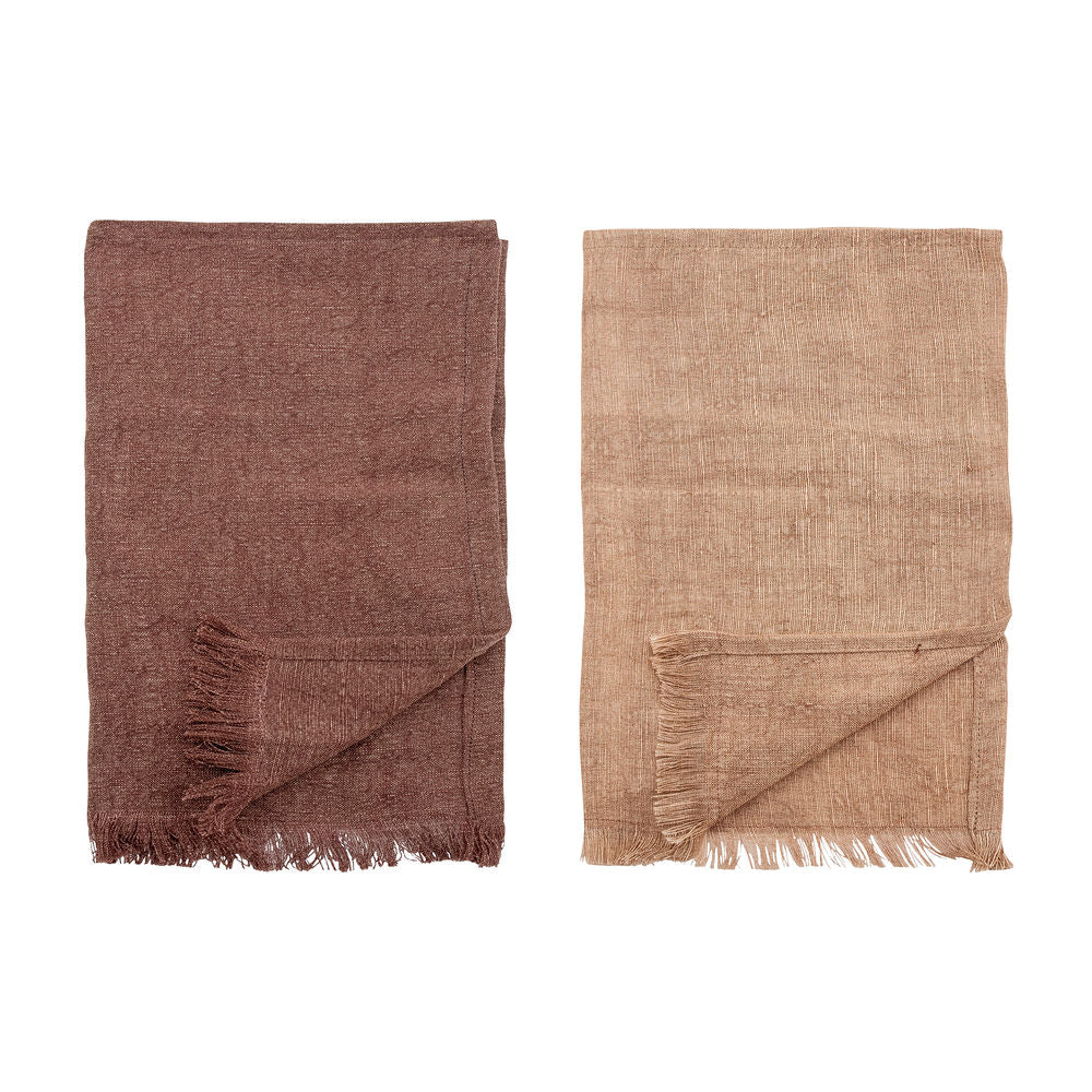 Bloomingville Lovine Serviette de cuisine, marron, coton